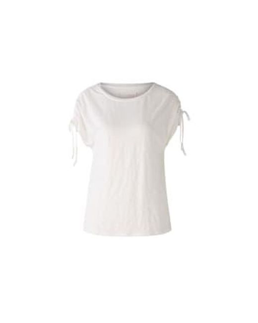 Linen T Shirt Optic di Ouí in White