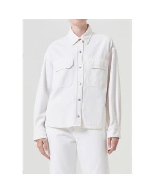 Gwen Slice Shirt Fortune Cookie di Agolde in White