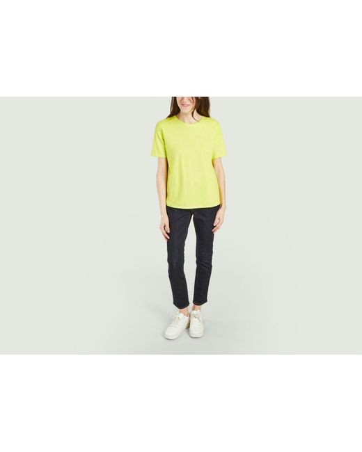 Majestic Filatures Yellow Fluorescent Viscose T-Shirt