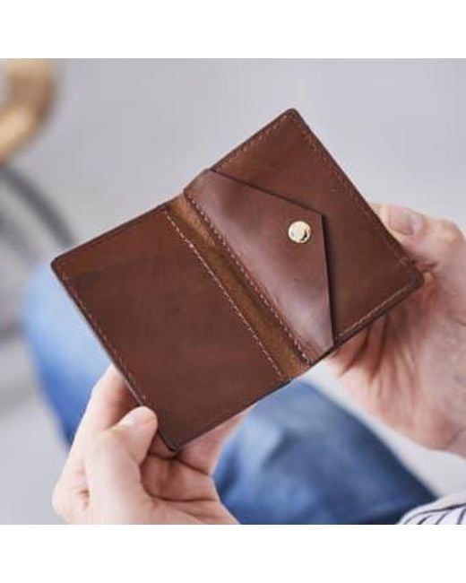 VIDA VIDA Brown Leather Credit Card Holder Wallet Leather for men
