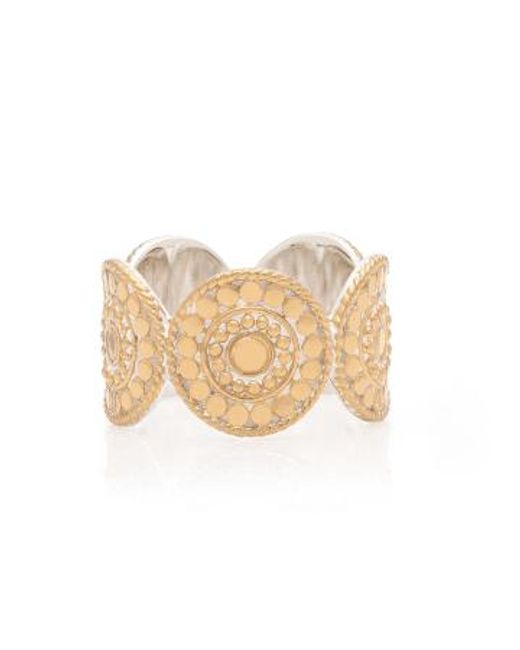 Anna Beck Natural Contrast Dotted Multi Disc Ring Plated / 7