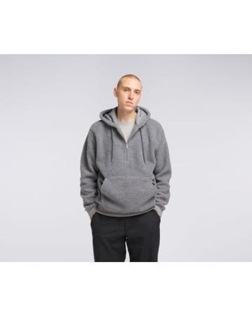 Edwin Grauer polyester yuka halfzip hoodie in Gray für Herren