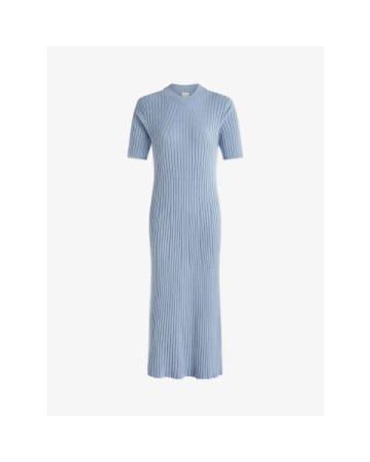Varley Blue Maeve Rib Knit Midi Dress Ashley Xs