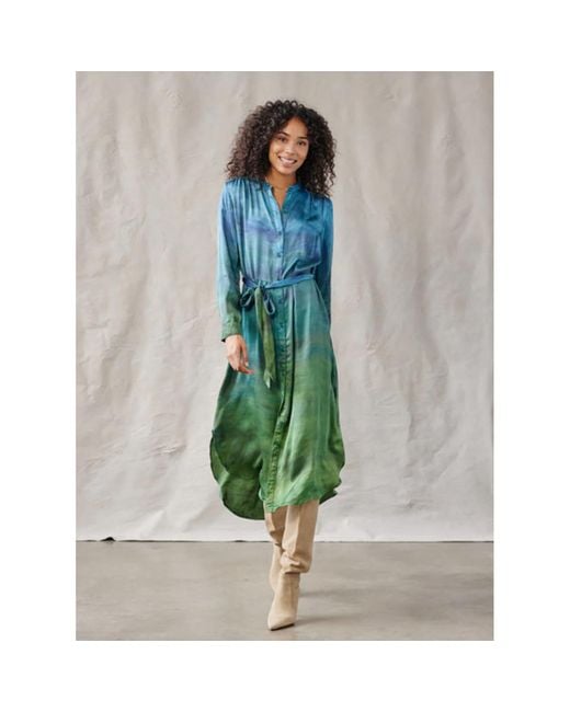 Bella Dahl Green Willow Maxi Dress Horizon Dye