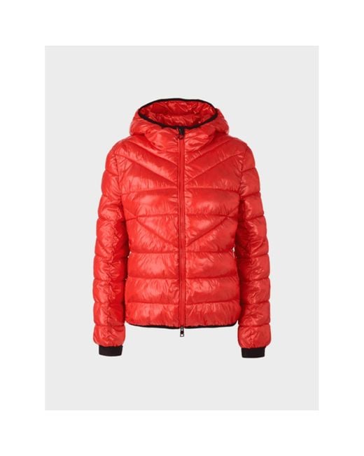 Marc Cain Red Campari Puffer Jacket With Hood
