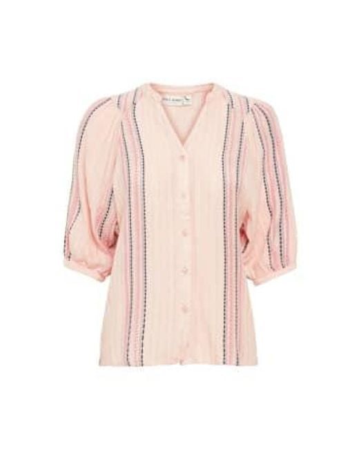 Pulz Pink Pzeliza Striped Shirt
