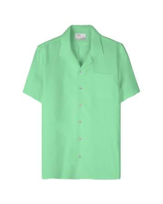 COLORFUL STANDARD Green Linen Short Sleeved Shirt Spring S for men