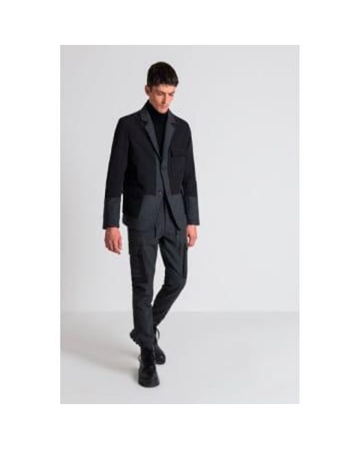 Antony Morato Black Multi Fabric Blazer Double Extra Large for men