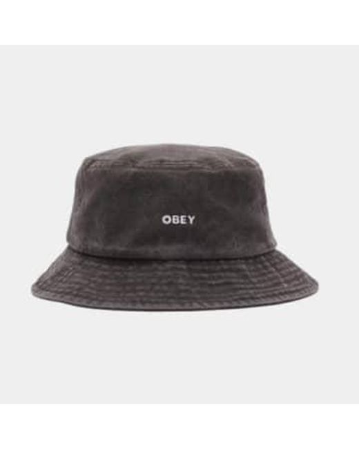 Obey Black Bold Pigment Bucket Hat for men
