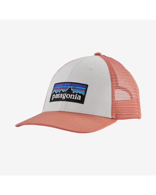 Patagonia P 6 Logo Lopro Trucker Hat White W Mellow Melon in Blue for Men |  Lyst