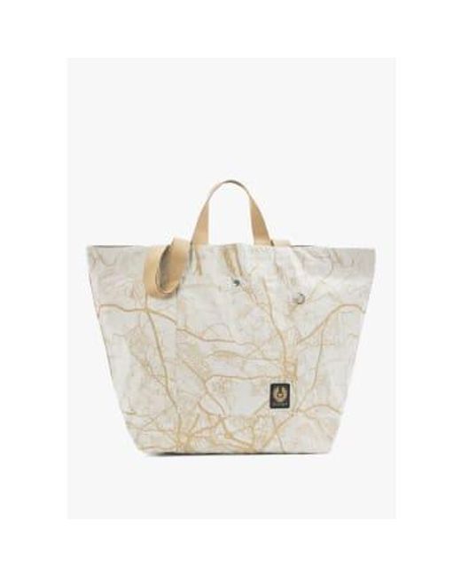 Belstaff White S Map Utility Tote Bag for men