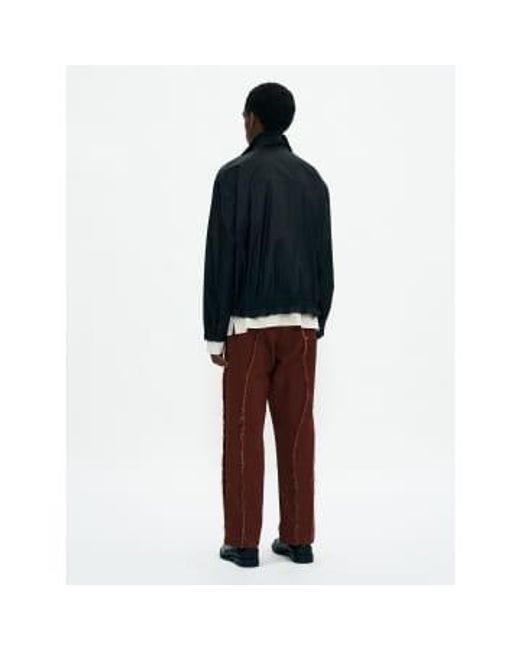 PARTIMENTO Red Curved Cut-off Chino Pants In Burnt Medium for men