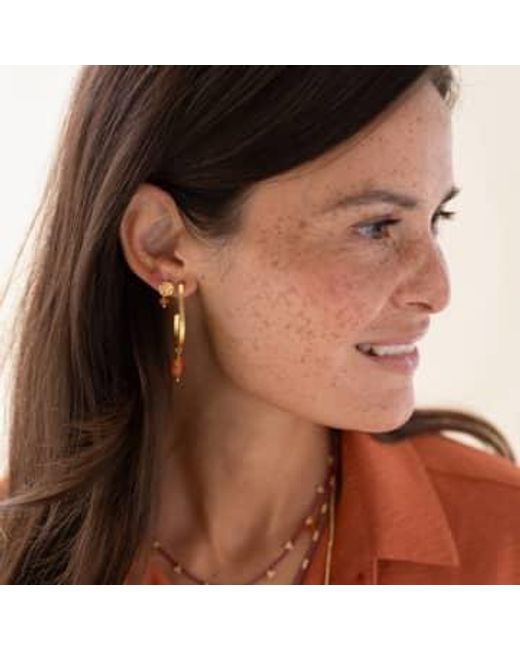 A Beautiful Story Metallic Earrings Attracted Carnelian Sustainable & Fairtrade Choice