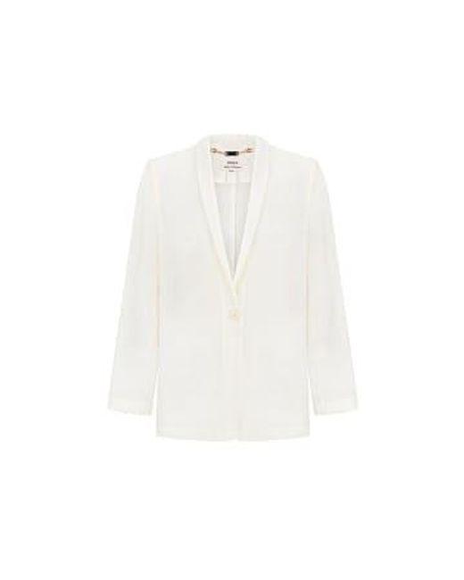 INNNA White Ivory Blazer-shirt With A Mohair Weaving Small