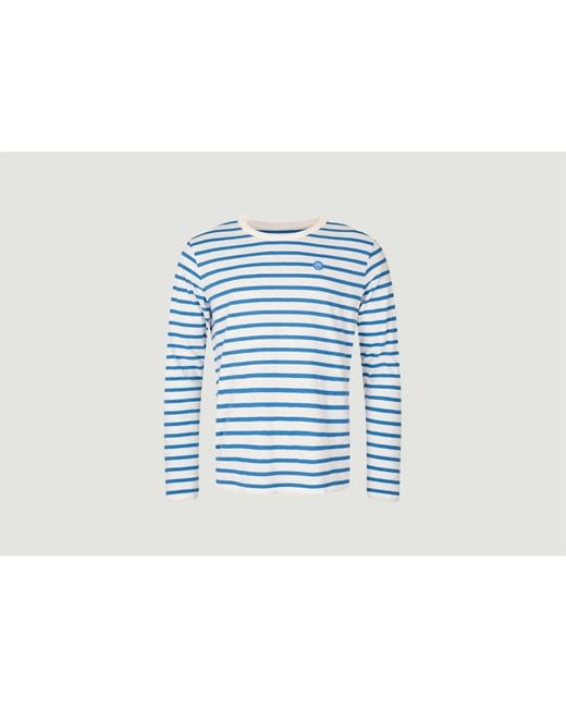 koper ontwikkeling vertaler Knowledge Cotton Apparel Striped Long Sleeve T-shirt in Blue for Men | Lyst