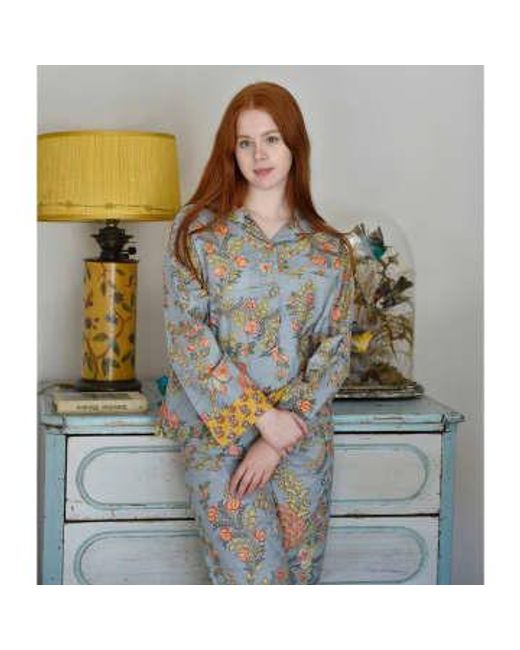 Powell Craft Metallic Exotic Bouquet Cotton Pyjamas