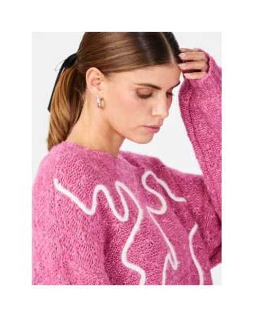 Y.A.S Pink | Cordy Ls Knit Pullover Carmine Xs