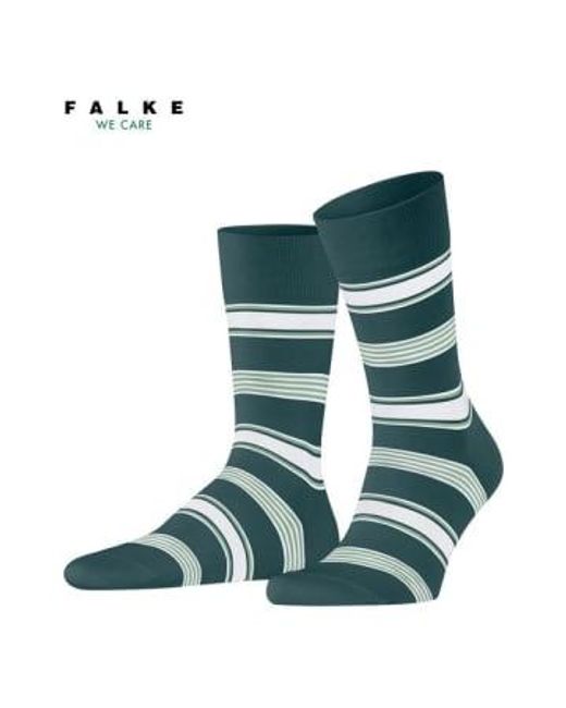 Falke Green Mulberry Marina Stripe Socks 39-42 for men