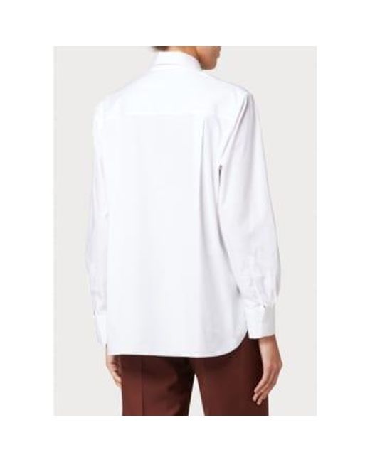 Paul Smith White Swirl Hem Detail Single Pocket Shirt Col: 01 , Size: 1 12 for men