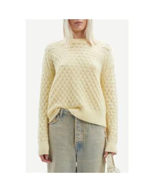 Samsøe & Samsøe Yellow Pear Sorbet Saanour Pointelle Sweater / Xs
