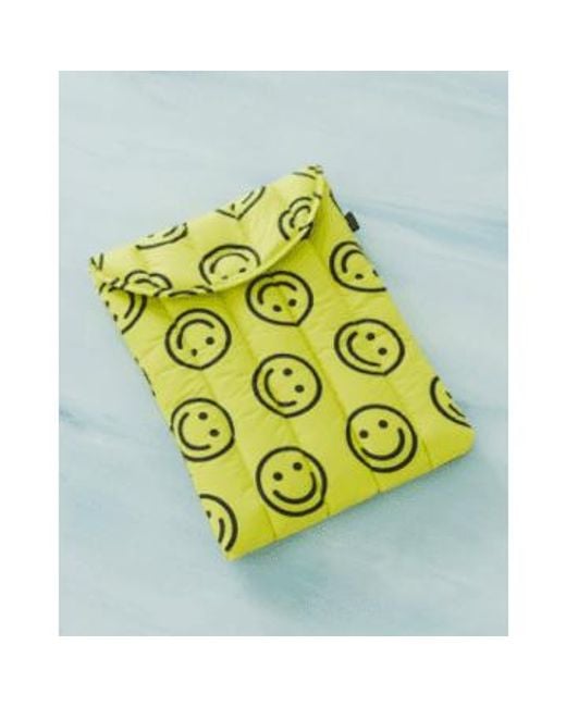 Baggu Yellow Puffy laptop sleeve 13"