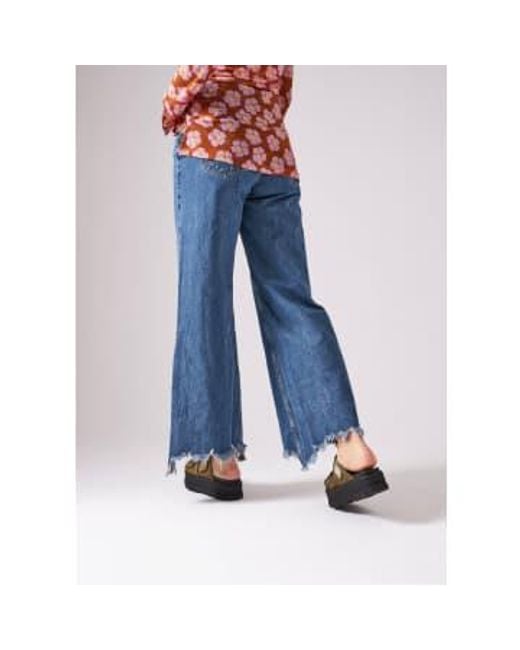 Free People Blue S Straight Up baggy Wide Leg Jeans