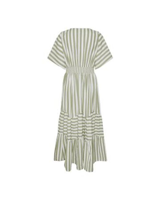 Y.A.S Green Roos Long Striped Dress