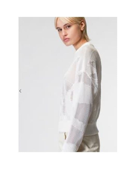 Roberto Collina White Intarsia Sweater Xs /