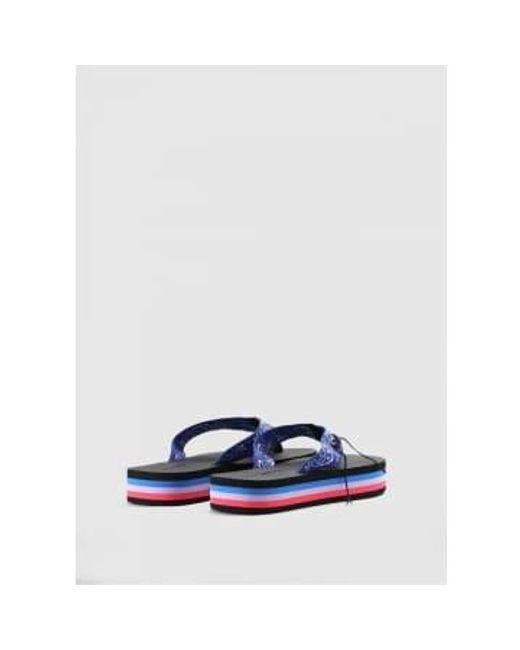 Flip flop plate-forme tong bandana en bleu ARIZONA LOVE en coloris White