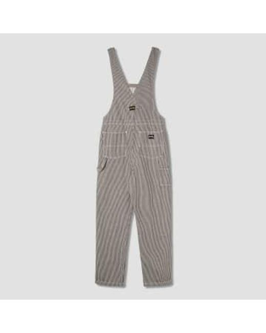 Stan Ray Gray And Striped Overalls L