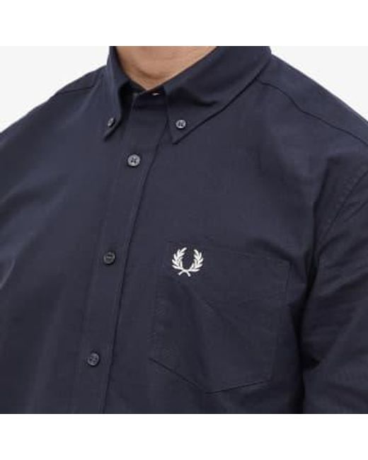 Authentic Oxford Shirt Light Navy Fred Perry de hombre de color Blue