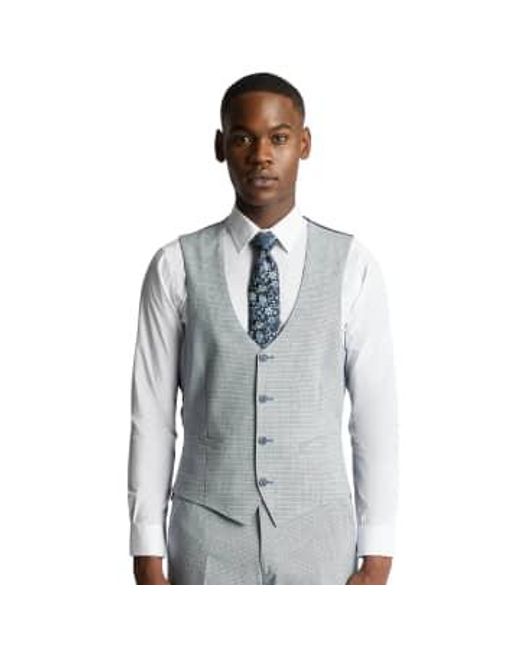 Remus Uomo Gray Matteo Check Suit Waistcoat 38 for men