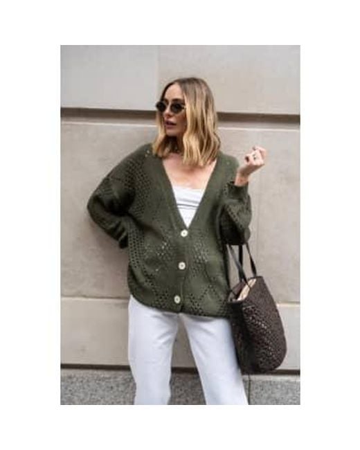 Libby Loves Green Florence Oversized Cardigan / Os