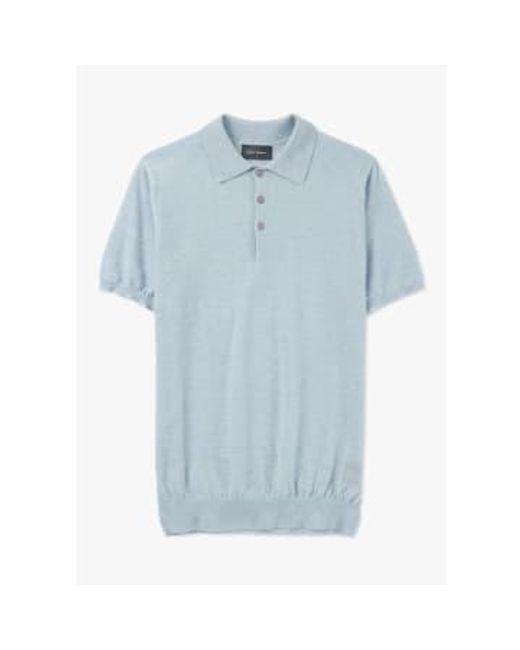 Oliver Sweeney Blue S Covehithe Merino Knitted Polo Shirt for men
