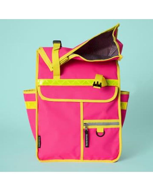 Alforja mochila enrollable rosa neón Goodordering de color Pink