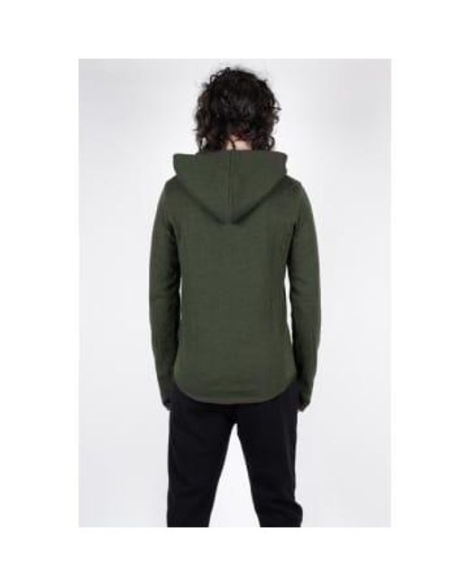 Hannes Roether Green Boiled Hoodie Khaki Large for men