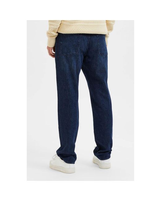 SELECTED Medium Blue Denim Straight Scot Hemp Jeans for Men | Lyst