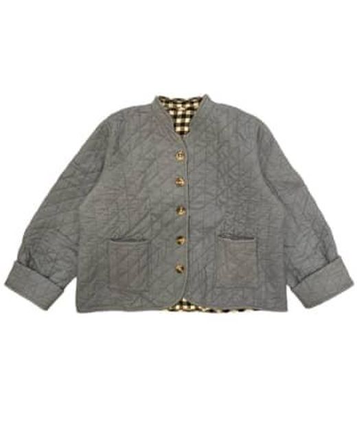 Behotribe  &  Nekewlam Gray Jacket Quilted Cotton Powder Small-medium