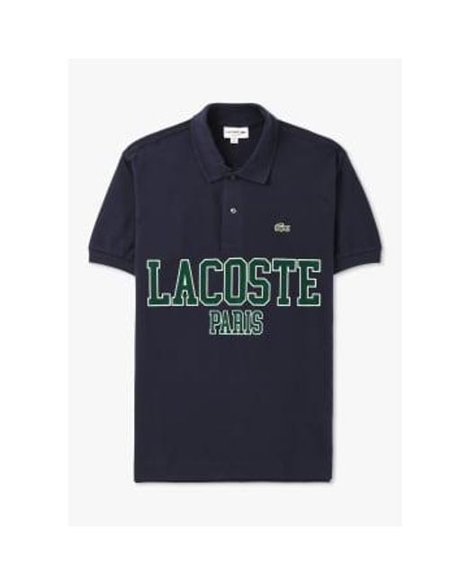 Lacoste Blue S French Heritage Logo Polo Shirt for men