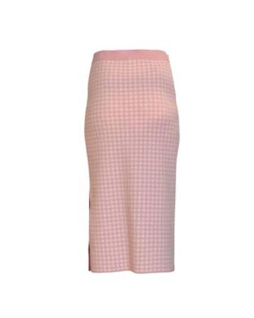Gingham Knit Skirt di Max Mara Studio in Pink