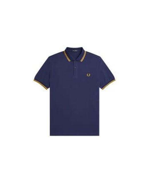 Slim Fit Twin Tipped Polo French Navy / Goln Hour / Goln Hour Fred Perry de hombre de color Blue