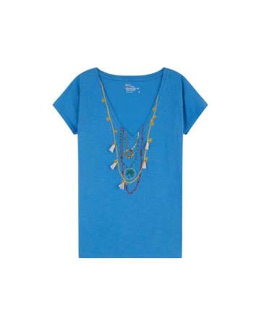 Leon & Harper Blue 'tonton Chain' T-shirt S