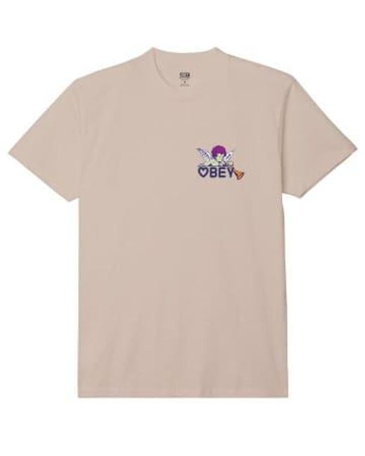Obey Natural T-shirt Baby Angel Uomo for men