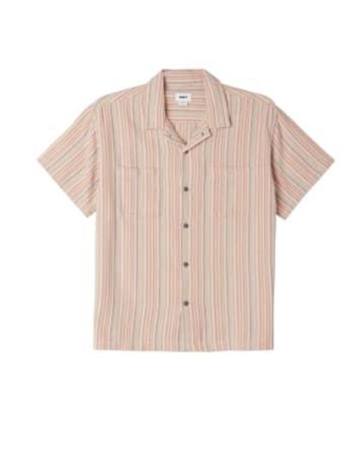 Obey Pink Talby Shirt Unbleached Multi Large for men