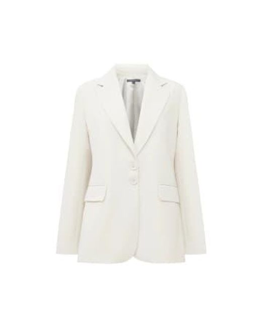 French Connection White Everly Suiting Blazer
