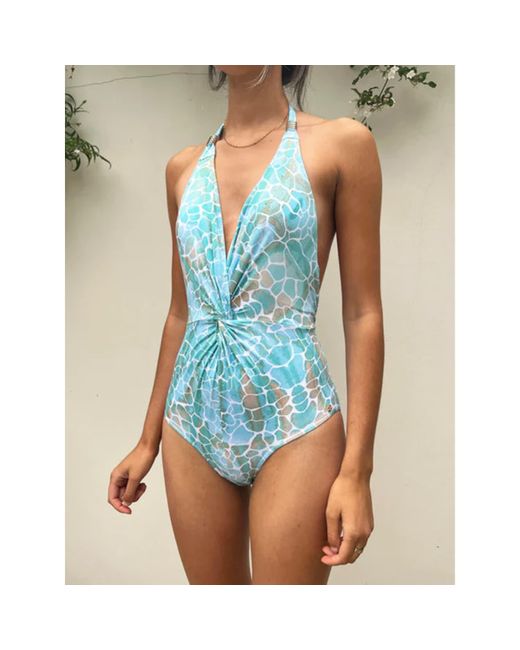 Sophia Alexia Blue Aqua Pebbles Tahiti Twist Swimsuit
