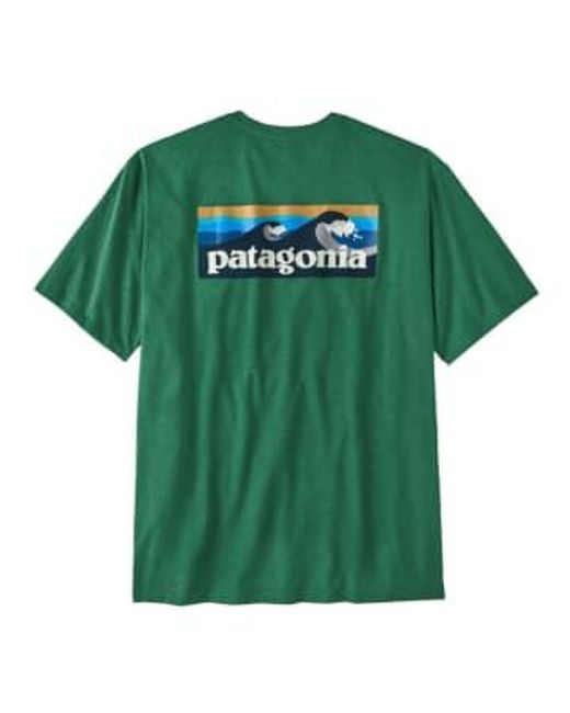 Patagonia Green T-shirt Boardshort Logo Pocket Uomo Gather for men