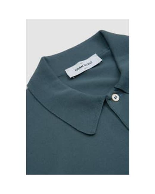 Fresh Cotton Polo Shirt Blue di Gran Sasso da Uomo