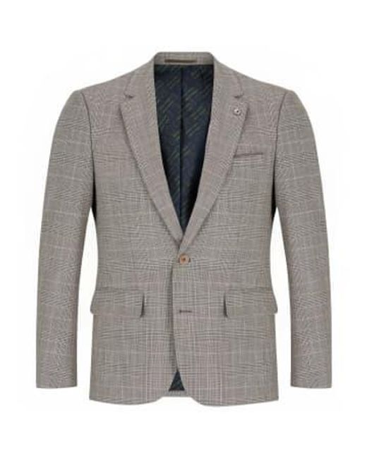 Remus Uomo Gray Matteo Prince Of Wales Check Suit Jacket 38 for men