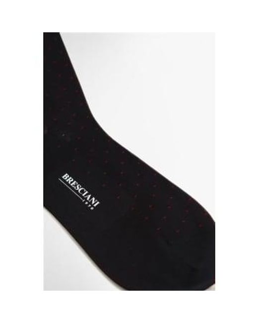 Bresciani Black Dotted Cotton Socks for men